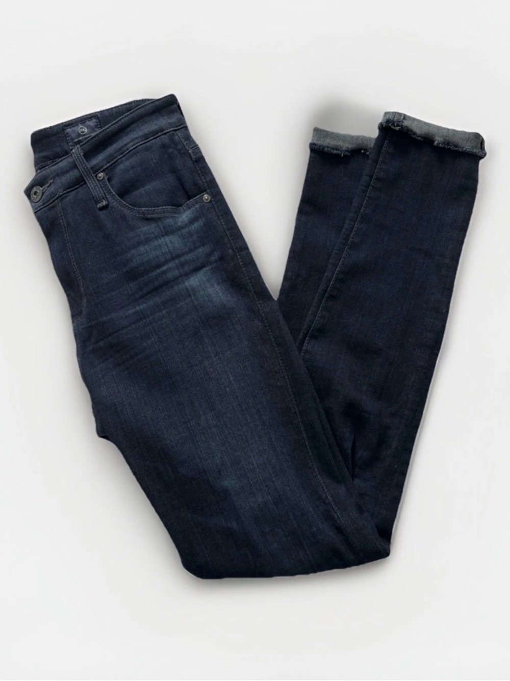 AG Adriano Goldschmied Womens High-Rise The Farrah Skinny Blue Jeans in Size 26R